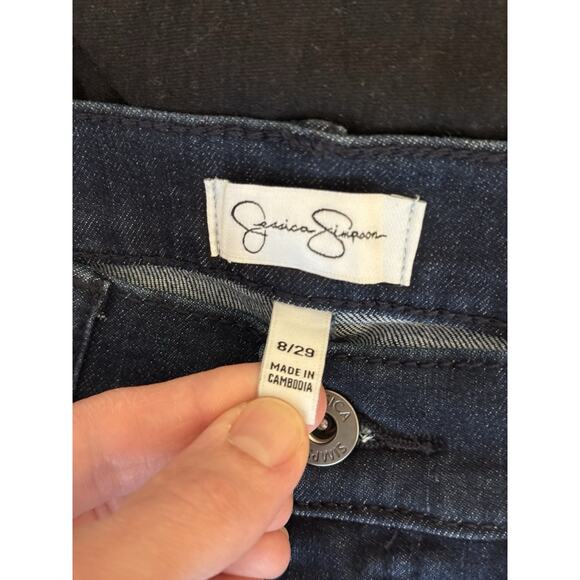 Jesica Simpson Low Rise Bootcut Women's size 8/29 Dark Wash Blue Denim Jeans - Picture 8 of 8